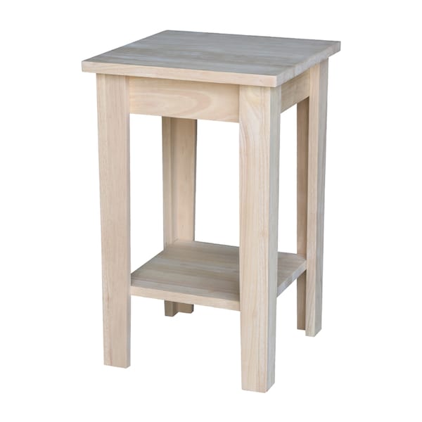 International Concepts Rectangle Shaker Plant Stand, 15 W, 15 L, 24 in H, Wood, Unfinished 3073 - main